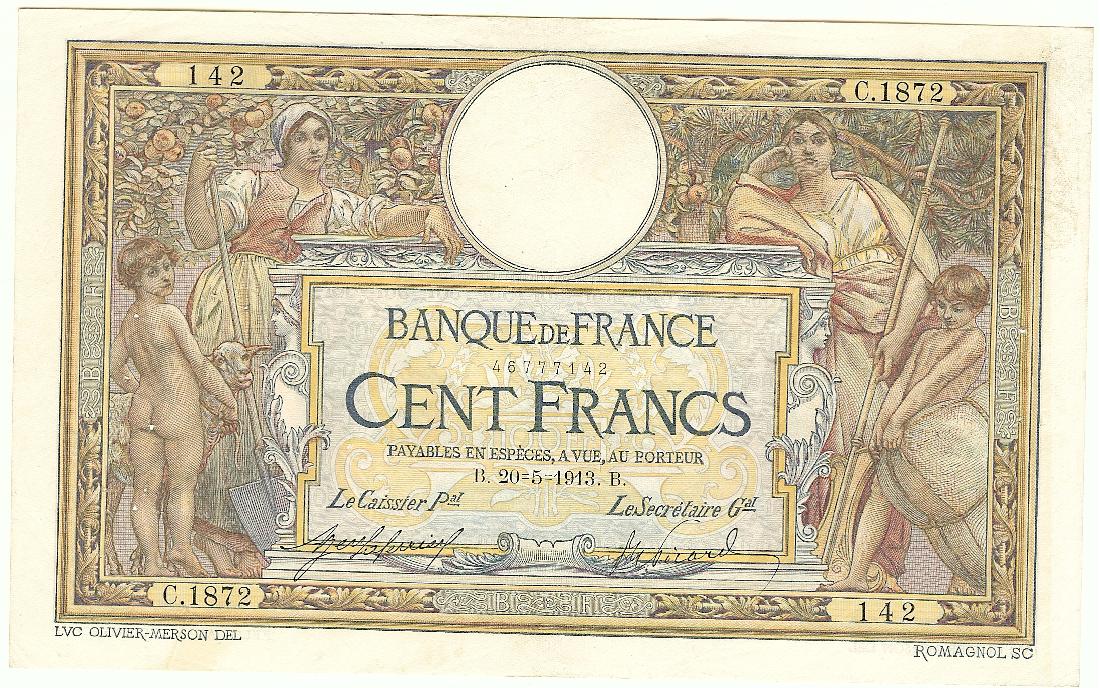 100 Francs (Merson) 20/5/1913 AU